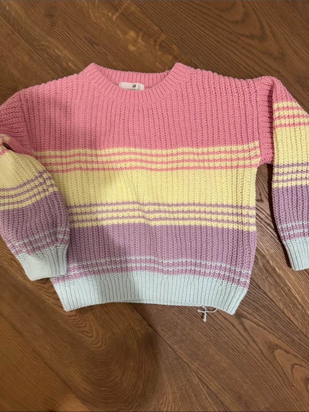 H&M Striped Pastel Knit Sweater - Pink, Yellow & Purple